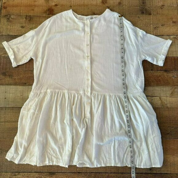 Petal & Pup white button front tunic top women's 8 - Picture 3 of 7